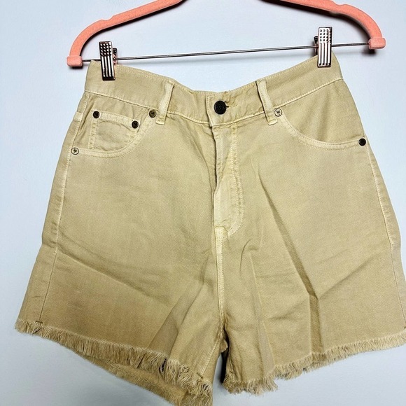 Free People X Sandrine Rose NWT Harem Mid Rise Raw Hem Shorts Sunflower Size 24 - Picture 3 of 11